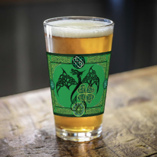 Copo De Pint Dragão Verde Irlandês Celta
