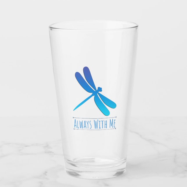 Copo De Pint Dragonfly - Always with Me - Blue - Glass Tumbler (Frente)