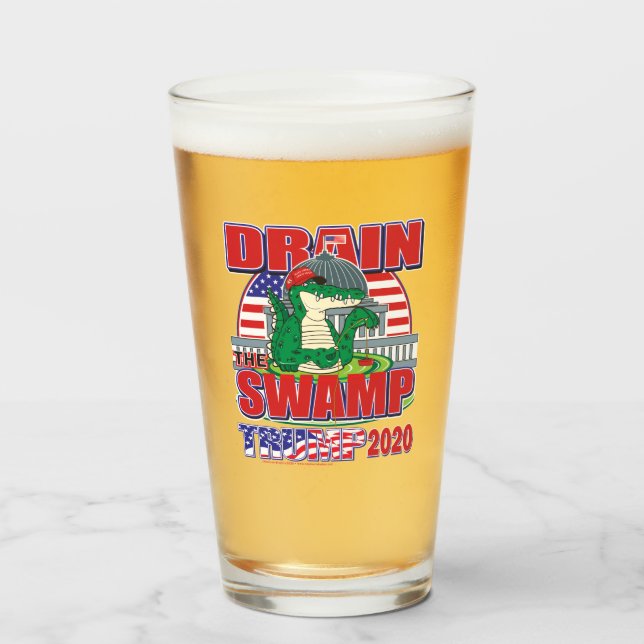 Copo De Pint Drain The Swamp - Trump 2020 (Frente (Preenchido))