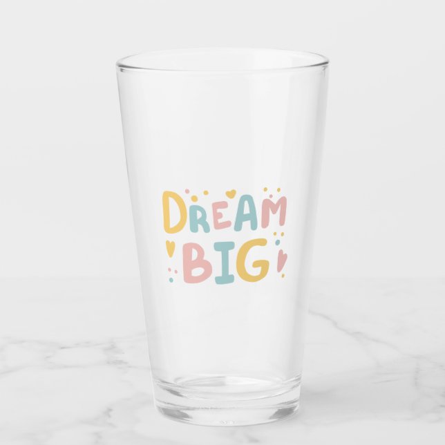 Copo De Pint Dream Big Pastel Hearts (Frente)