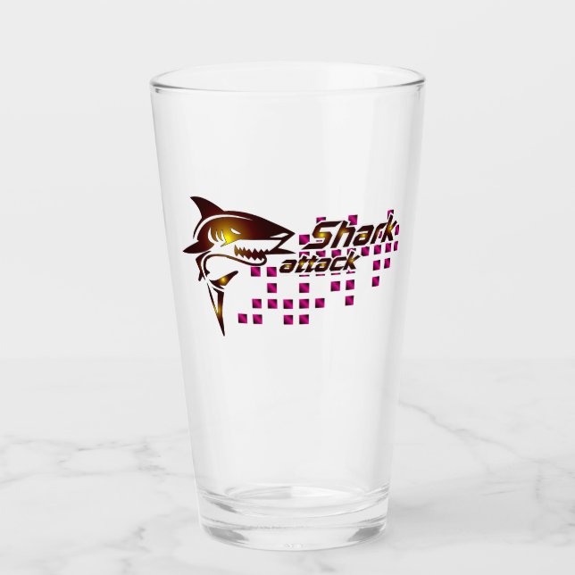 Copo De Pint Drinkware com Ataque a Tubarão (Frente)
