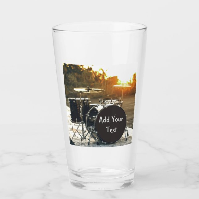 Copo De Pint Drum Kit Drummer Rock Personalize Personalize (Frente)