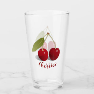 Copo De Pint Duas Cherries Design Glass Tumbler