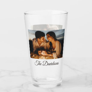 Copo De Pint Duas fotos e vidro personalizado de 16oz
