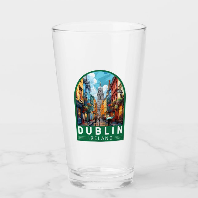 Copo De Pint Dublin Ireland Viagem Art Vintage (Frente)