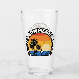 Copo De Pint É Design de Pôr do Sol Tropical de Verão