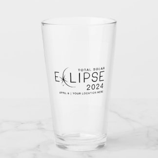 Copo De Pint Eclipse Solar 2024 Localização Personalizada Comem