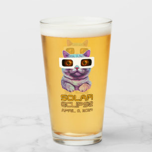 Copo De Pint Eclipse Solar com Gato