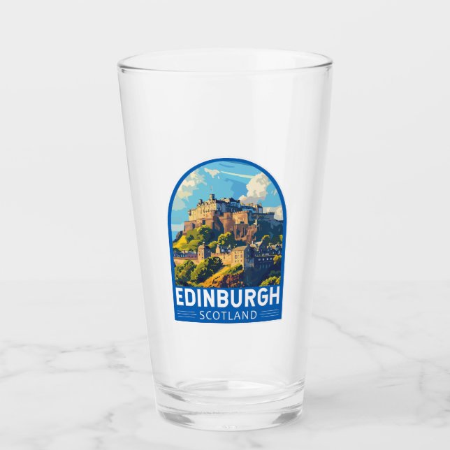 Copo De Pint Edinburgh Scotland Viagem Art Vintage (Frente)