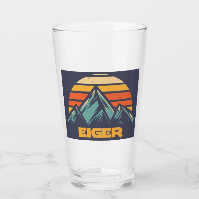 Copo De Pint Eiger Suíça Retro Turquesa (Frente)