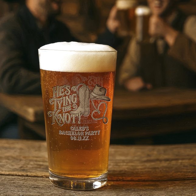 Copo De Pint Ele Está Amarrando o Nó Festa de Cowboy Solteirão  (Criador carregado)
