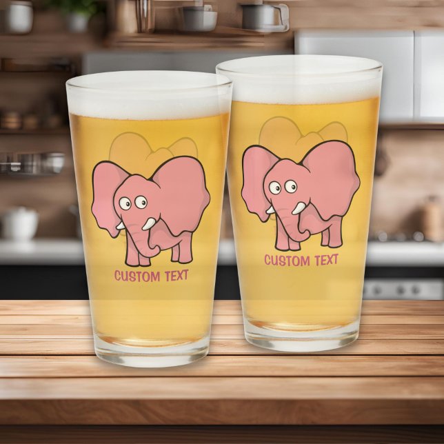 Copo De Pint Elefante Rosa Cartoon (Criador carregado)