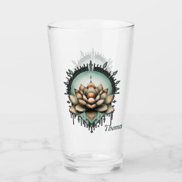 Copo De Pint elegância meditativa. Flor de lótus refinado