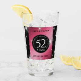 Copo De Pint Elegante 52º Aniversário de Casamento com Rubi Est
