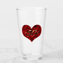 Elegante do Coração de Rosas vermelhas do 50º Aniv