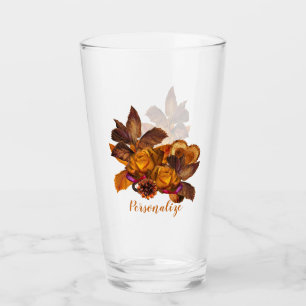 Copo De Pint Elegante Dourada Rose Bouquet Personalizada