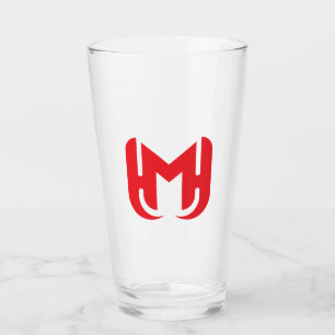 Copo De Pint Elegante estiloso M em Letra Vermelha