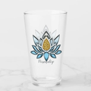 Copo De Pint Elegante Lotus Flower Blue Zen Yoga Namaste