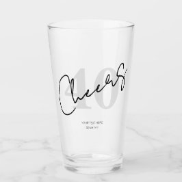 Copo De Pint Elegante Preto e Branco Quarenta 40º Aniversário