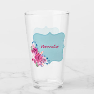 Copo De Pint Elegante Rose Bouquet Baby Blue Personalize