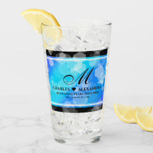 Copo De Pint Elegante Topázio Azul de 41º Aniversário de Casame