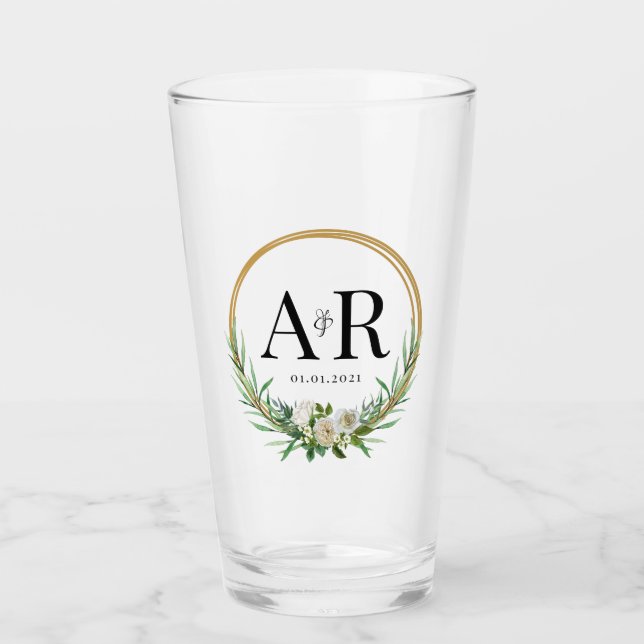 Copo De Pint Elegante Tumbler para casamento e aniversário (Frente)