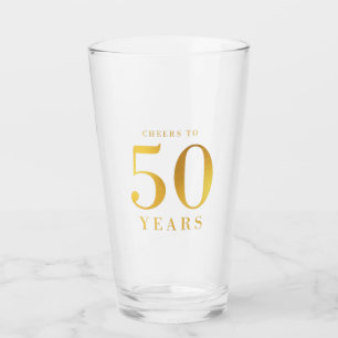 Copo De Pint Elogios Dourados do falso a 50 anos de aniversári