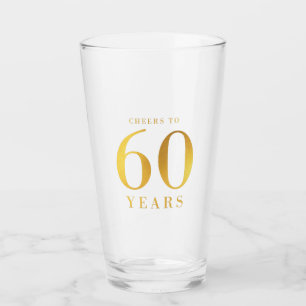 Copo De Pint Elogios Dourados do falso a 60 anos de aniversári