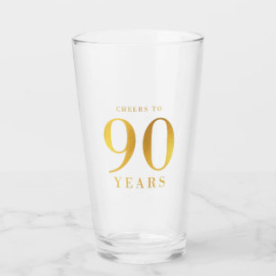 Copo De Pint Elogios Dourados do falso a 90 anos de aniversári
