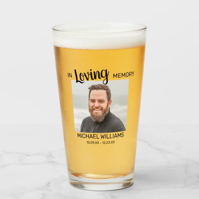 Copo De Pint Em memória de amor | Foto personalizada memorial (Frente (Preenchido))