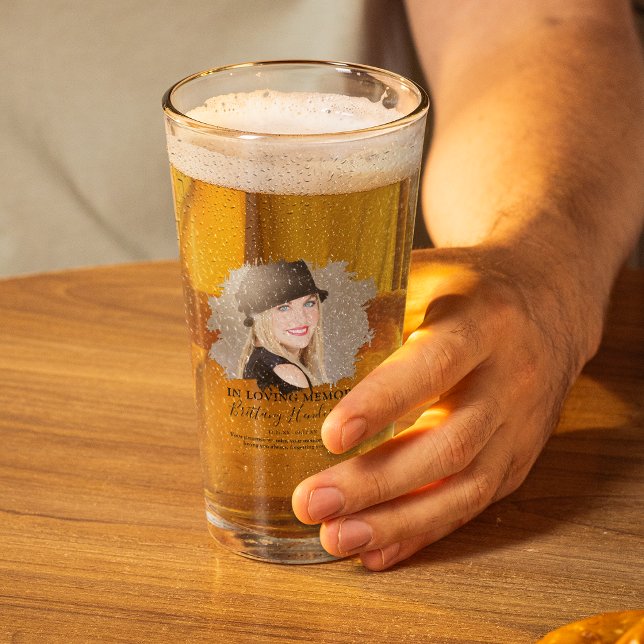 Copo De Pint Em Memória Querida | Memorial com Foto (Criador carregado)