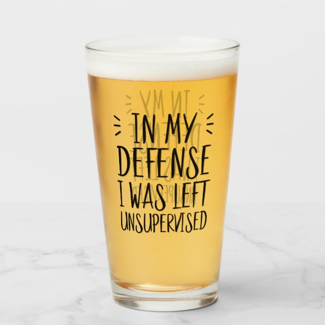 Copo De Pint Em minha defesa, fui deixado sem supervisão (Frente (Preenchido))