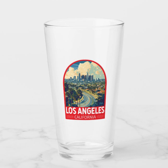 Copo De Pint Emblem de Viagem de Arte de Los Angeles California (Frente)