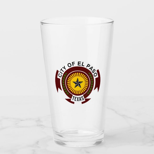 Copo De Pint Emblem of City of El Paso, Texas Glass (Frente)