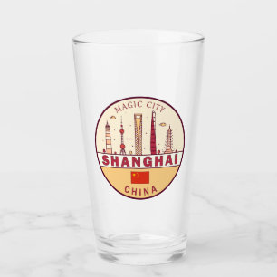 Copo De Pint Emblem Skyline Cidade de Xangai China