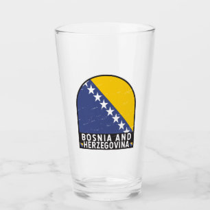 Copo De Pint Emblema da Bandeira da Bósnia e Herzegovina Afetad