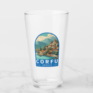 Copo De Pint Emblema de viagem de arte de Corfu Grécia