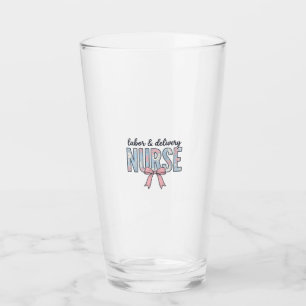 Copo De Pint Enfermeira de Trabalho e Parto Laço Floral Camisa