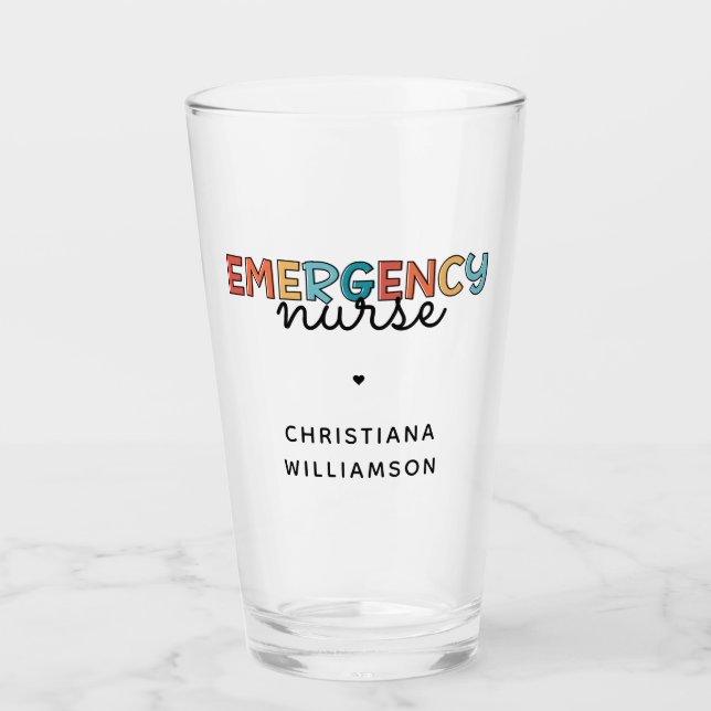 Copo De Pint Enfermeiro de Emergência Personalizado Enfermeiro  (Frente)