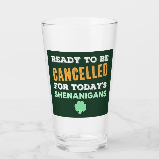 Copo De Pint Engraçado Bebendo Irlandês Shenanigans Cancelou Co (Frente)