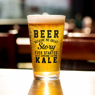 Copo De Pint Engraçado Beer Saudável Versus Green Kale Humor Co