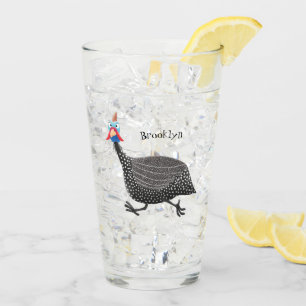 Copo De Pint Engraçado desenho animado de aves Guineafowl