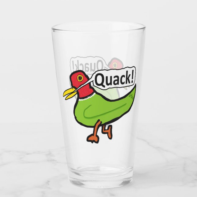 Copo De Pint Engraçado Duck Quacking (Frente)