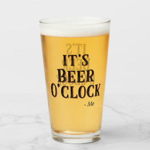 Copo De Pint Engraçado É Hora da Cerveja Citação Tipografia Cer