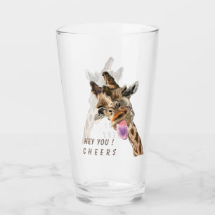 Copo De Pint Engraçado Girafa Glass Saúde - Texto Personalizado