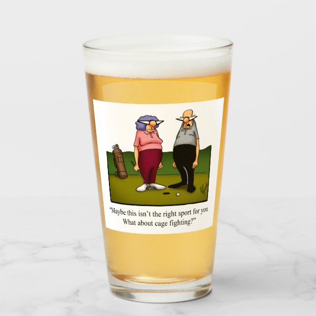 Copo De Pint Engraçado Golf Humor Beer Glass (Frente (Preenchido))