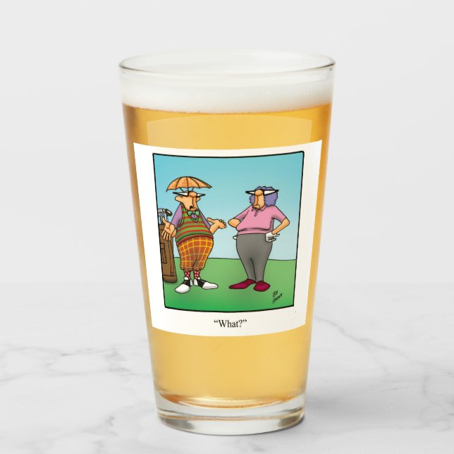 Copo De Pint Engraçado Golf Humor Beer Glass (Frente (Preenchido))