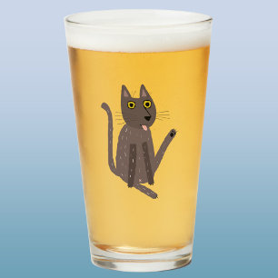 Copo De Pint Engraçado Humor de Gato