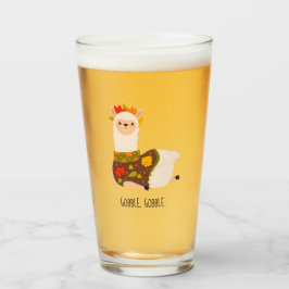 Copo De Pint Engraçado Llama Turquia Ação de Graças