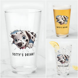 Copo De Pint Engraçado Novelty Cartoon Dalmatian Glass Short Na